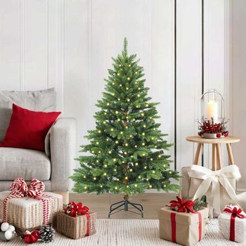 Vidaxl Árbol De Navidad Artificial Con 150 Led Verde 120 Cm Pe Y Pvc