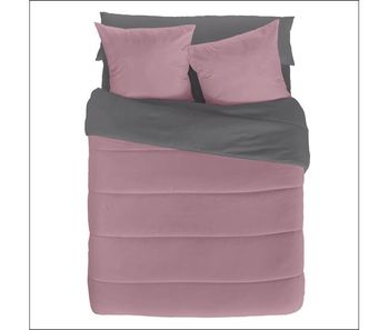 Naturals - edredón bicolor cama 180 - microfibra poliéster - 300 gr - fabricado en españa - rosa viejo/l.808-gris