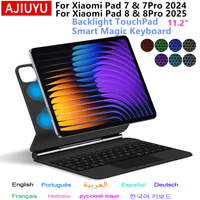 funda con teclado magico para xiaomi pad 7 2024 mi pad 7 8 pro 112 tablet funda inteligente para xiaomi pad 8 con teclado en espanol y aleman