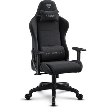 SENSE7 Spellcaster FUKU PU Silla Gaming Ergonómico Ajustable Soporte Lumbar Negra/Gris