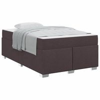 estructura de cama marron oscuro 120 x 190 cm tela