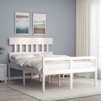 cama matrimonial  cama para adultos  cama para personas mayores con cabecero madera maciza 140x190cm cfw708560