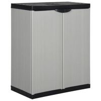 armario de almacenamiento  armario de jardin con 1 estante gris y negro 68x40x85 cm cfw740271