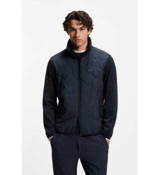 BOSS para hombre. 50551104 Chaqueta Active marino (L), Deportivo, Poliéster, Manga larga