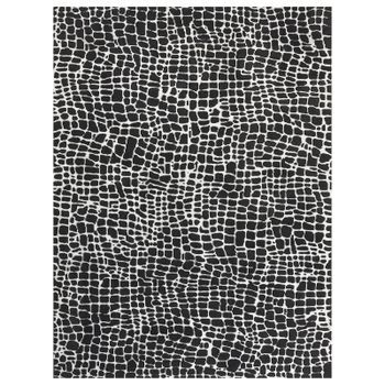 Alfombra Moderna 300 X 400 Cm Poliéster Algodón Decorativa Sala De Estar Dormitorio Blanco Y Negro Punge