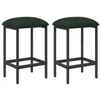 taburete de bar 2 uds verde oscuro 40 x 32 x 64 cm vidaxl