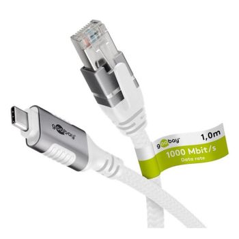 Cable de red Goobay 74178 5 m Cat6 F/UTP USB Tipo C a RJ-45 Blanco