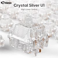interruptores mecanicos para teclado akko linear switch serie u1 crystal silver 35gf de 5 pines personalizables y intercambiables en caliente para gamers 45 piezas