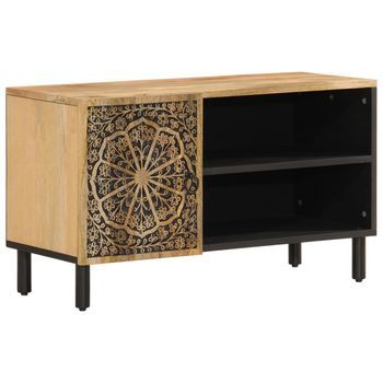 Mueble De Tv Madera Maciza De Mango 80x31x46 Cm Vidaxl