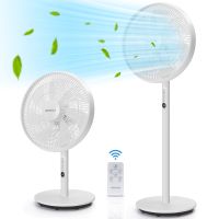 aigostar ventilador de pie 7 aspas mando a distancia 3 modos y 3 velocidades temporizador 9 h y oscilacion 90 45w altura ajustable blanco sedate