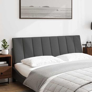 Cabecero，panel De Cabecero De Cama Acolchado Hanko Tela Gris Oscuro 160 Cm