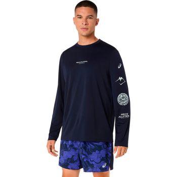 ASICS Fujitrail Logo  Camiseta de running Hombres - azul oscuro, azul