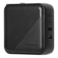 cargador adaptador targus 100 w gan charger - multi port - with travel adapters