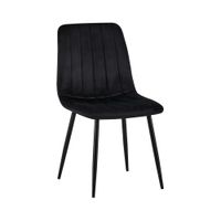 silla de comedor con asiento en terciopelo negro