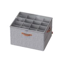 organizador de zapatos con tapa y asas gris paloma