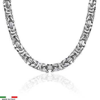 Cadena bizantina de plata 925 para hombre, 7,5 mm