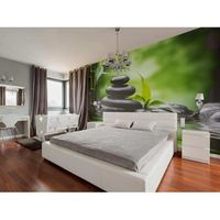 fotomural vinilo zen piedras bambu 350 x 250 cm