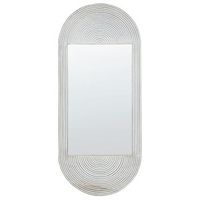 espejo de pared con marco de madera acabado envejecido vintage blanco crema briant