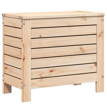 Taburete De Jardín | Otomana De Jardín | Reposapiés De Jardín Madera Maciza De Pino 62x31,5x52 Cm