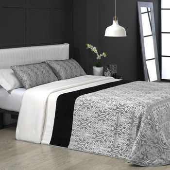 Edredón Confort Invierno Jacquard Sena + Fundas Cojín 135 Cm Rufino Diaz, Negro