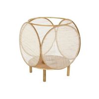 portavela bambu cristal 42x42x55 natural marron