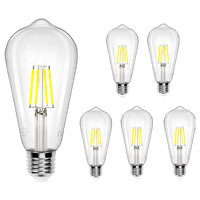 aigostar bombilla led e27 con filamentoluz fria 6500k6w equivalente a 54w700 lumenesno regulablebombillas decorativaspack de 5 uds