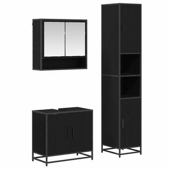 Juego De Muebles De Baño 3 Uds. Roble Artisan 90 X 33 X 60 Cm Vidaxl