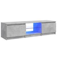 mueble de tv  mueble de salon  mesa de tv con luces led gris hormigon 140x40x355 cm