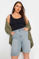 yours vaqueros cortos azul claro dad mujer curvy y tallas grandes yours