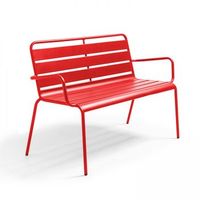 banco de jardin de metal rojo palavas - oviala