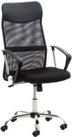 silla de oficina giratoria regulable en simil cuero negro