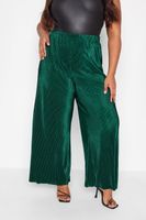 pantalones ancho verde pino plisados mujer curvy y tallas grandes yours