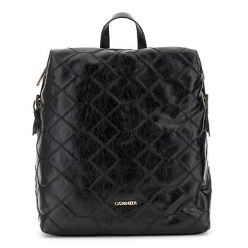 mochila con efecto piel metalizada black