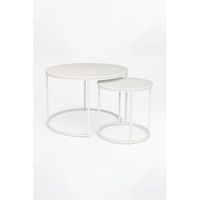set 2 mesas centro renty 80 - 48 cm de pb melamina 488080 cm - blanco