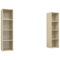 muebles de salon de pared 2 pzas madera ingenieria roble sonoma vidaxl