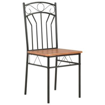 Lote de 4 sillas de comedor madera marrón 40x48x86 cm