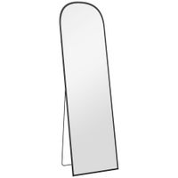 homcom espejo de cuerpo entero 50x170 cm independiente o pared marco de aleacion de aluminio soporte dorado elegante   aosom espana