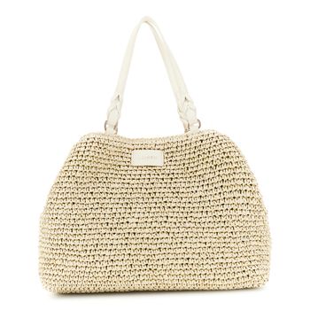 bolso bandolera de crochet tejido a mano con cierre magnético y mosquetón. butter