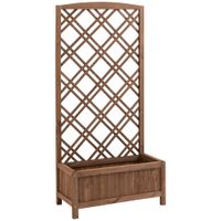 jardinera con enrejado 60x30x1225 cm madera natural