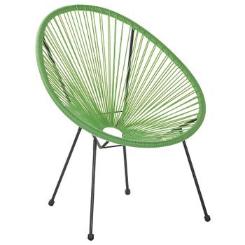 Silla De Balcón De Ratán Sintético Verde Resistente A La Intemperie Sala De Estar Jardín Bistró Moderno Acapulco Ii