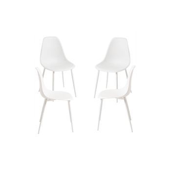 Pack 4 Sillas Mykle Total De Polipropileno 85*46*38 Cm - Blanco