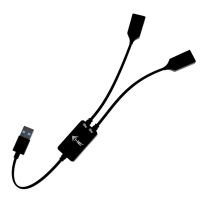 hub i-tec 2 puertos usb-a 5 gbps usb 32 gen 1 cable 01 m negro