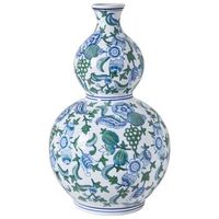 jarron para flores florero accesorio decorativo de porcelana blanco y azul mostoles