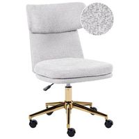 silla de oficina de boucle sin brazos giratoria con ajuste de altura gris claro granby