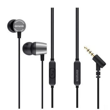 Auriculares intrauditivos aiwa estm-30sl/ con micrófono/ jack 3.5/ plata