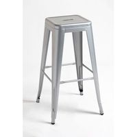 pack 4 taburetes torix altos 76 cm de acero reforzado 763030 cm - gris metalizado
