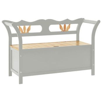 Banco Interior | Banco Madera Maciza De Abeto Gris 107x45x75,5 Cm