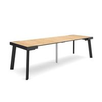 mesa consola extensible mesa comedor plegable 260 para 12 comensales patas de madera estilo moderno roble