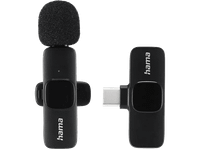 microfono - hama 4680 de solapa usb tipo c negro