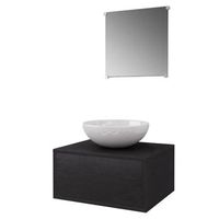 3 uds  mueble de bano conjunto de armario y lavabo negro